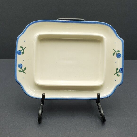 Polish Pottery Blueberry Butter Dish Tidbit Relish Tray Catchall Trinket Dish - Picture 1 of 7